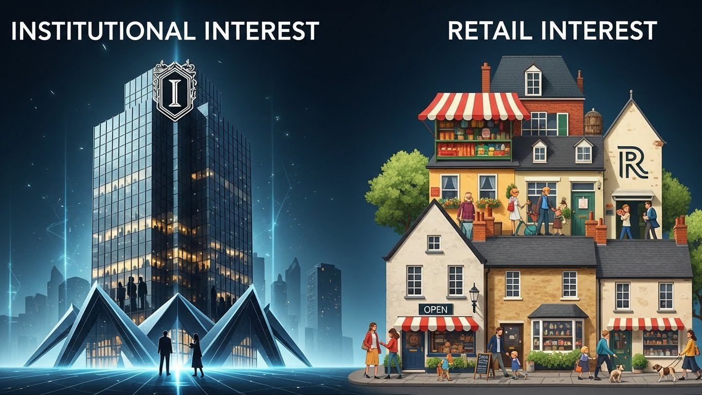 institutional and retail interest