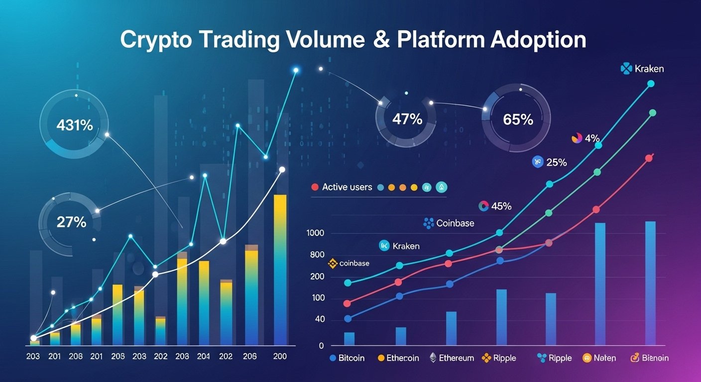 crypto trading volume and platform adoption metrics
